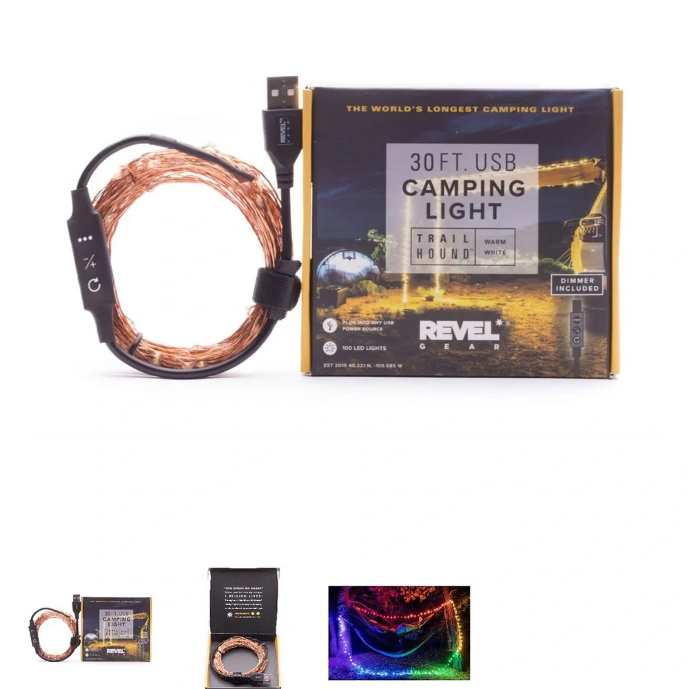 NEW "LED" String 100 Waterproof Camp Lights Clear BL 30' Fairy Lights 3 Controls - Picture 1 of 3
